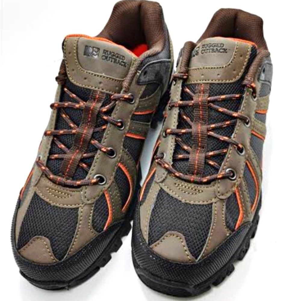 Rugged Outback Dundee Men's Brown Non-marking Hiking Shoes - Size 7